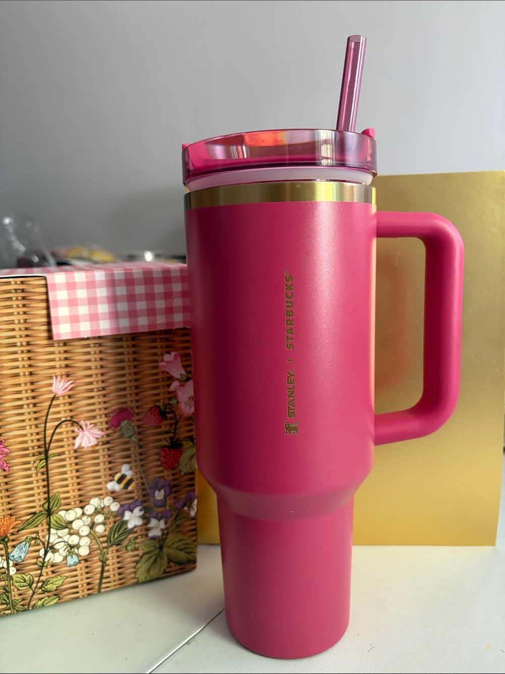 Starbucks & Stanley collaboration 40oz. Winter Pink Stainless Travel Mug